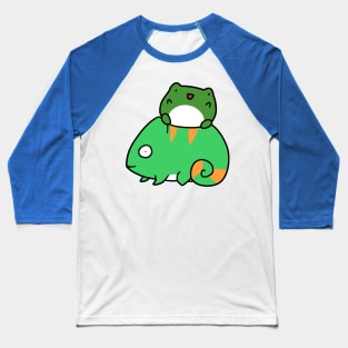 Chameleon and Little Frog Baseball T-Shirt